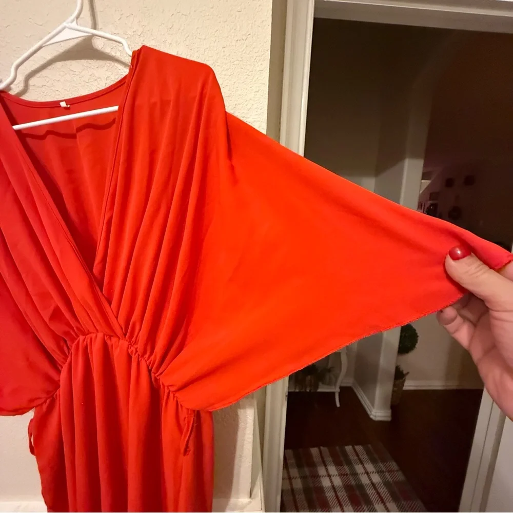 Elegant Red maxi 2x Women's Dress - Picture 4 of 13